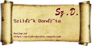 Szilák Donáta névjegykártya